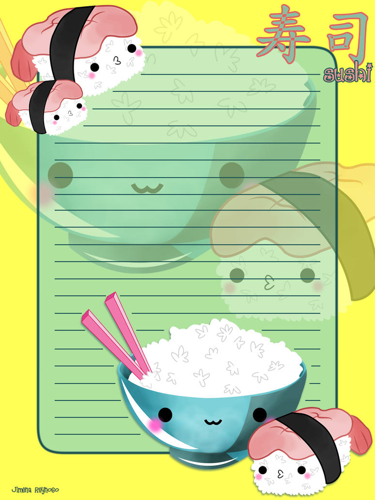 Rice and sushi memo sheet by sayuri-hime-7 on DeviantArt