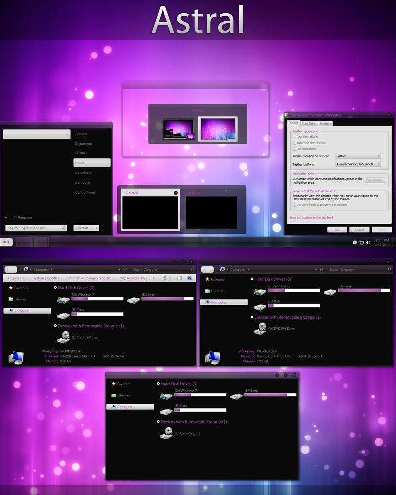 Windows 7 astral visual style themeexpert