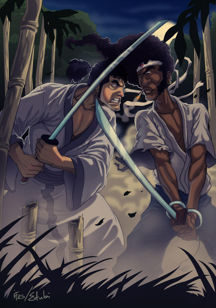 samurai jack vs afro samurai by etubi92 on DeviantArt