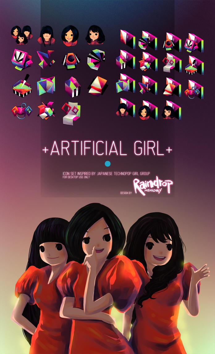 +ARTIFICIAL GIRL+ Icon Set by Raindropmemory