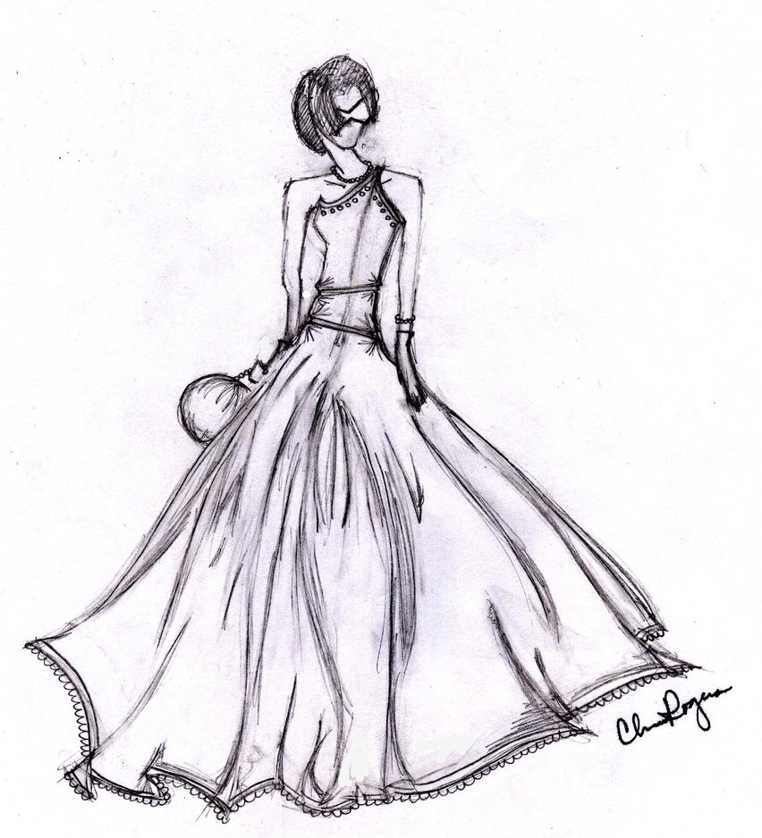 Ball Gown Sketch by cjrogers1993 on DeviantArt